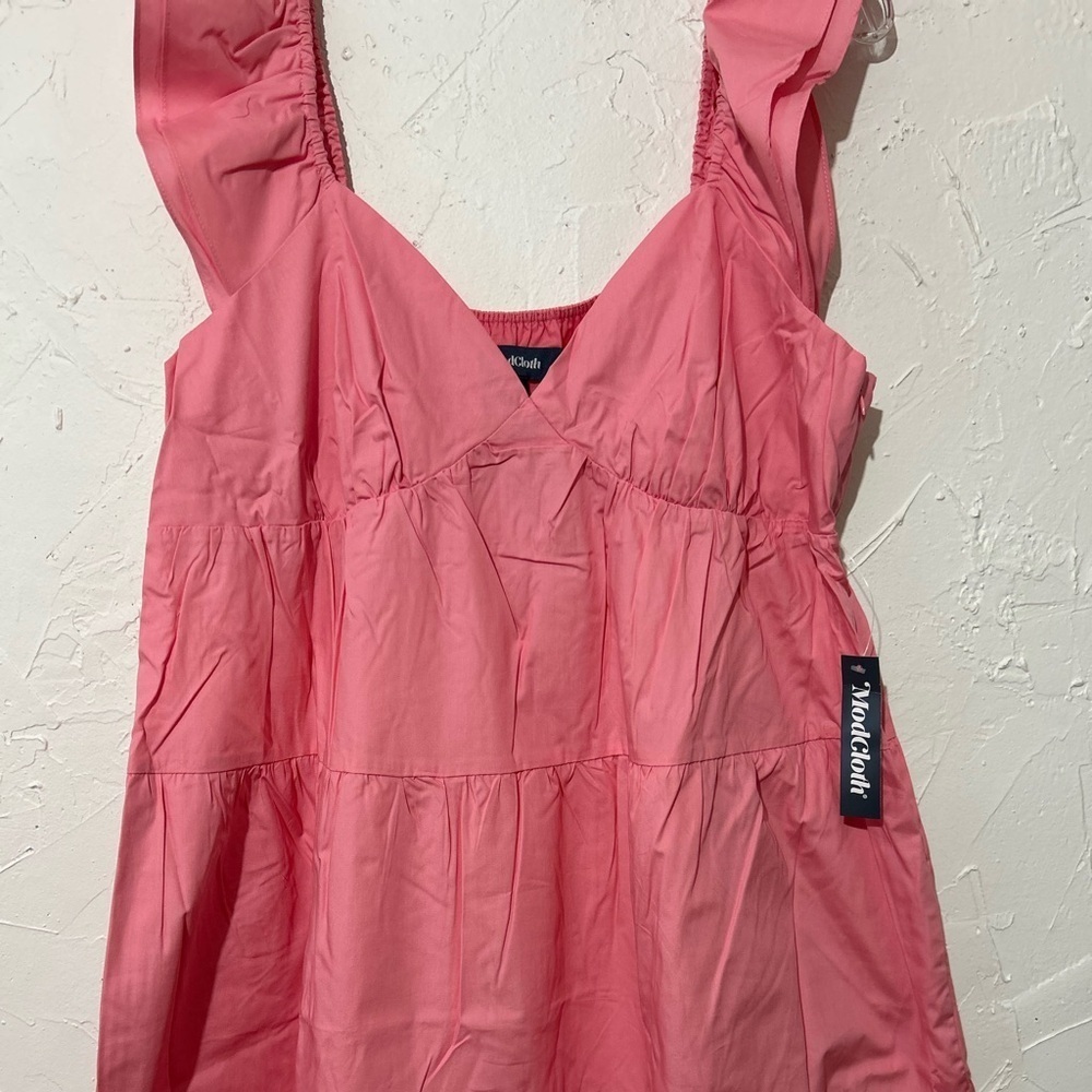 ModCloth Notes Of Grace Sweetheart Neckline Cap Sleeve Tiered Pink Maxi Dress XL - Picture 6 of 16